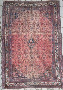 tappeto Saruk lana e cotone persiano sui toni del rosa e marrone cm. 118 x 195